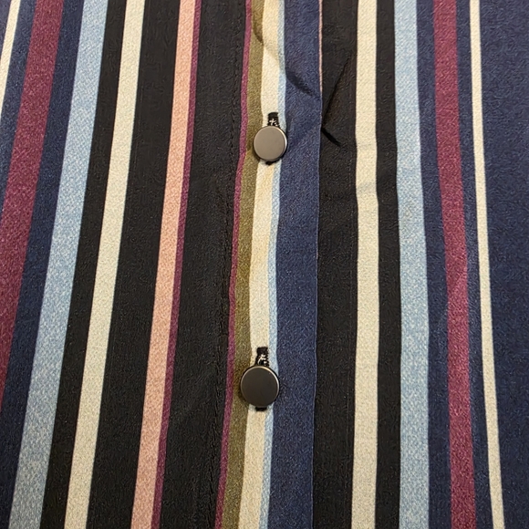 NWT Nicole Miller Artelier 100% Silk Blouse Striped Asymmetrical Top MSRP $275 - Picture 12 of 16